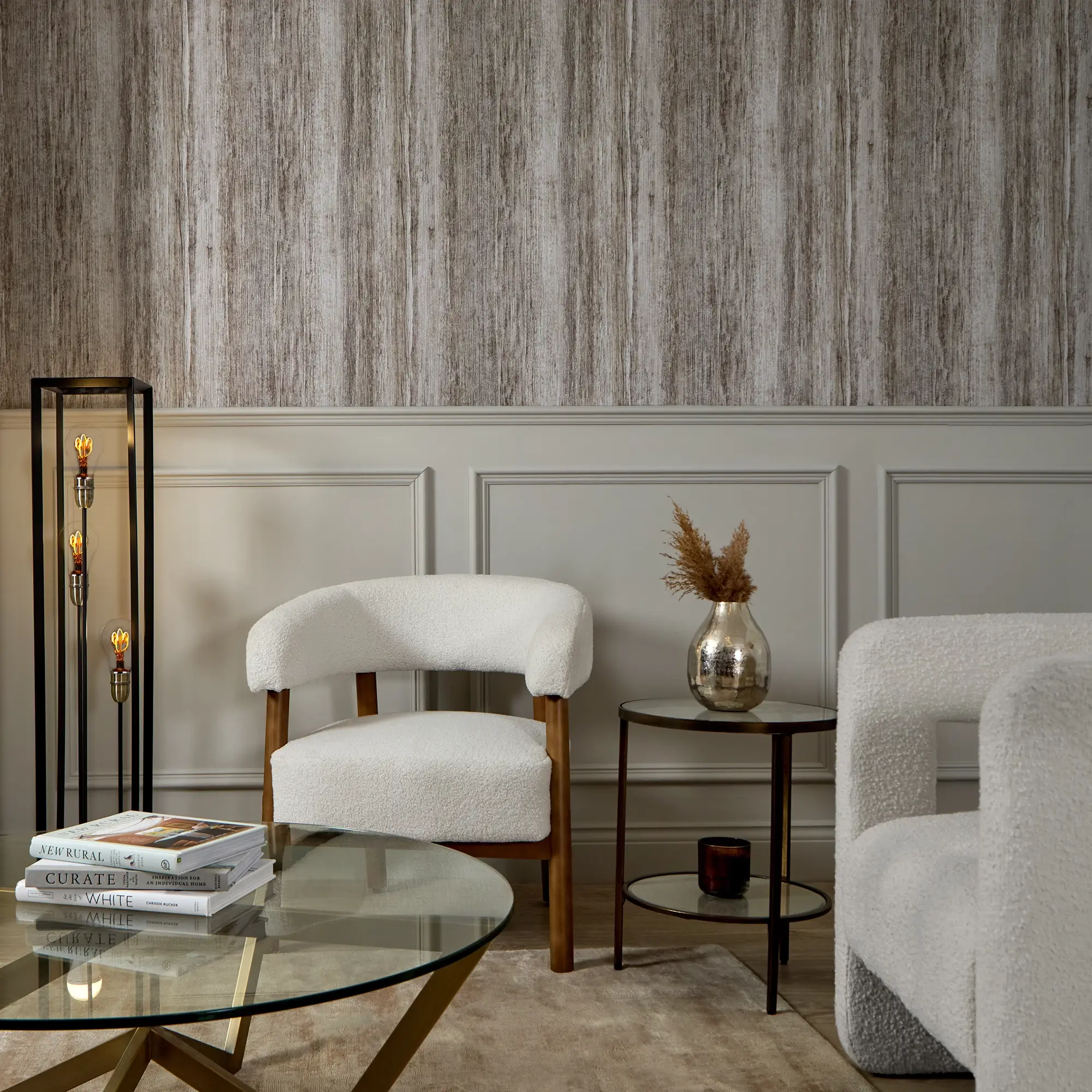 Subtle Ridges Wallpaper in Warm Grey - Image 2