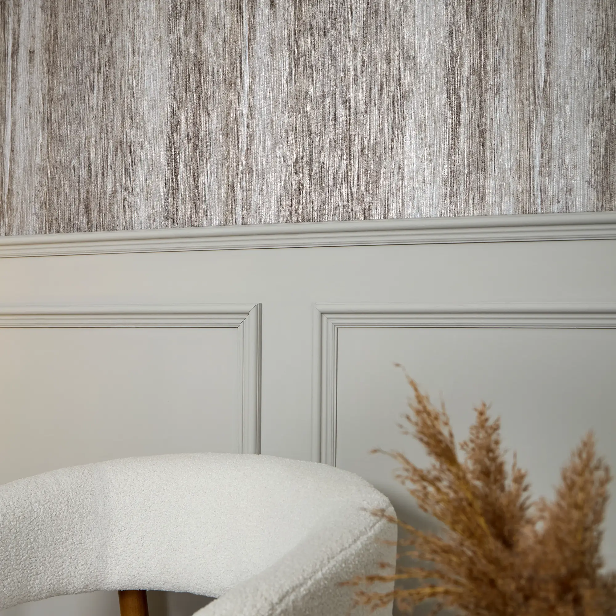Subtle Ridges Wallpaper in Warm Grey - Image 3