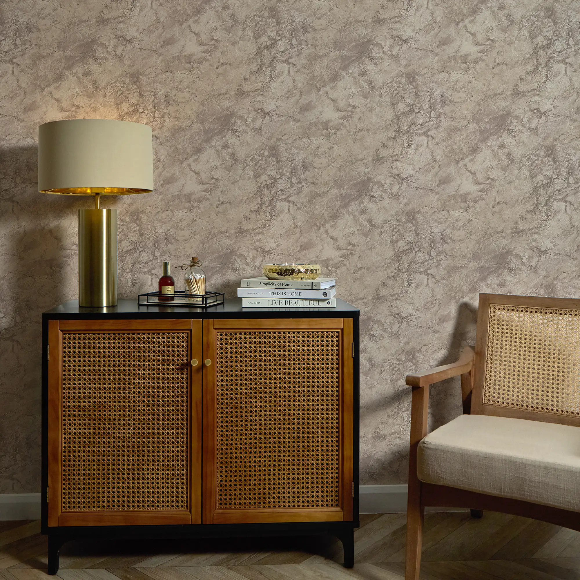 Suede Shadow Wallpaper in Gold - Image 2