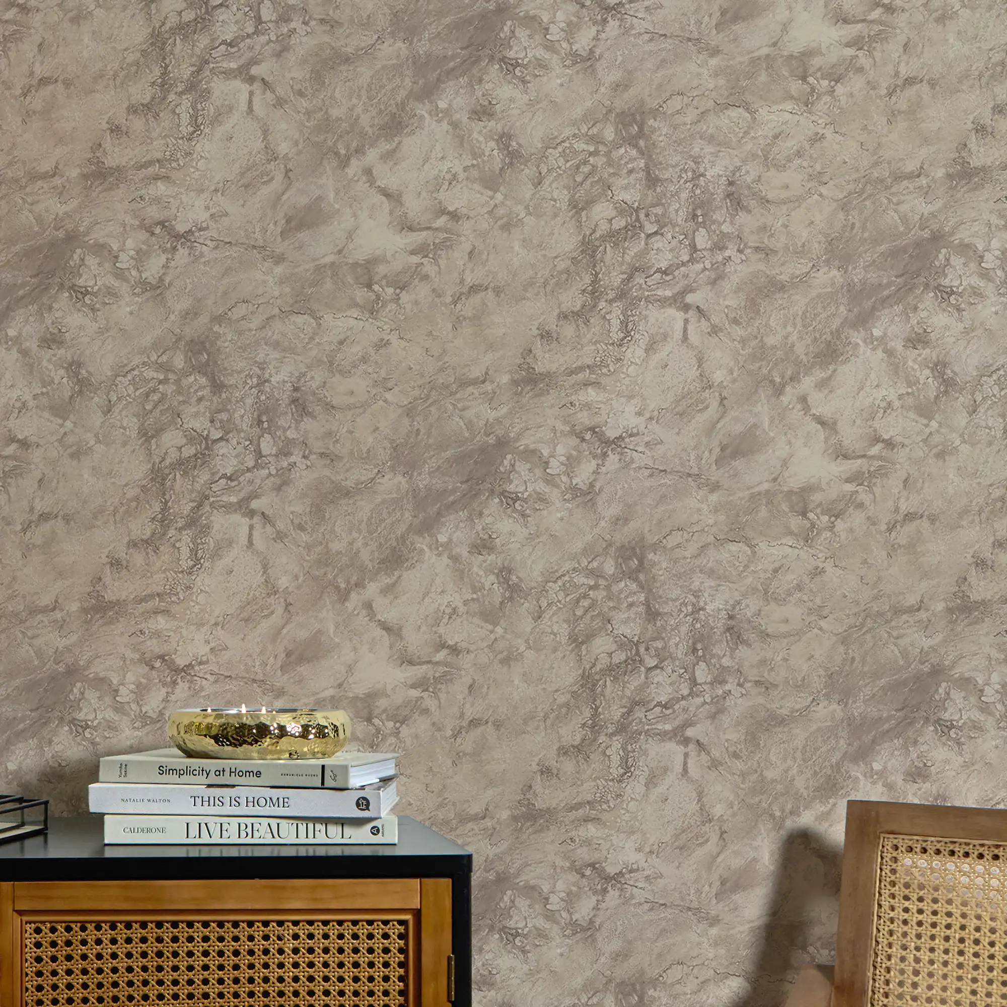 Suede Shadow Wallpaper in Gold - Image 3