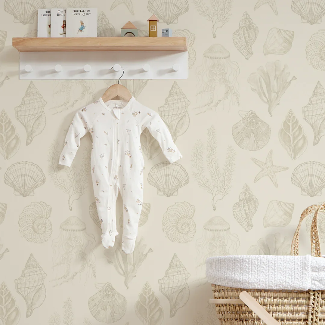 Summer Seashells Wallpaper in Neutrals - Image 3