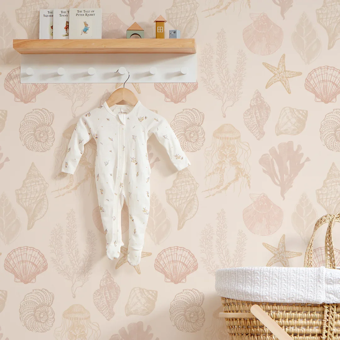 Summer Seashells Wallpaper in Terracotta - Image 3