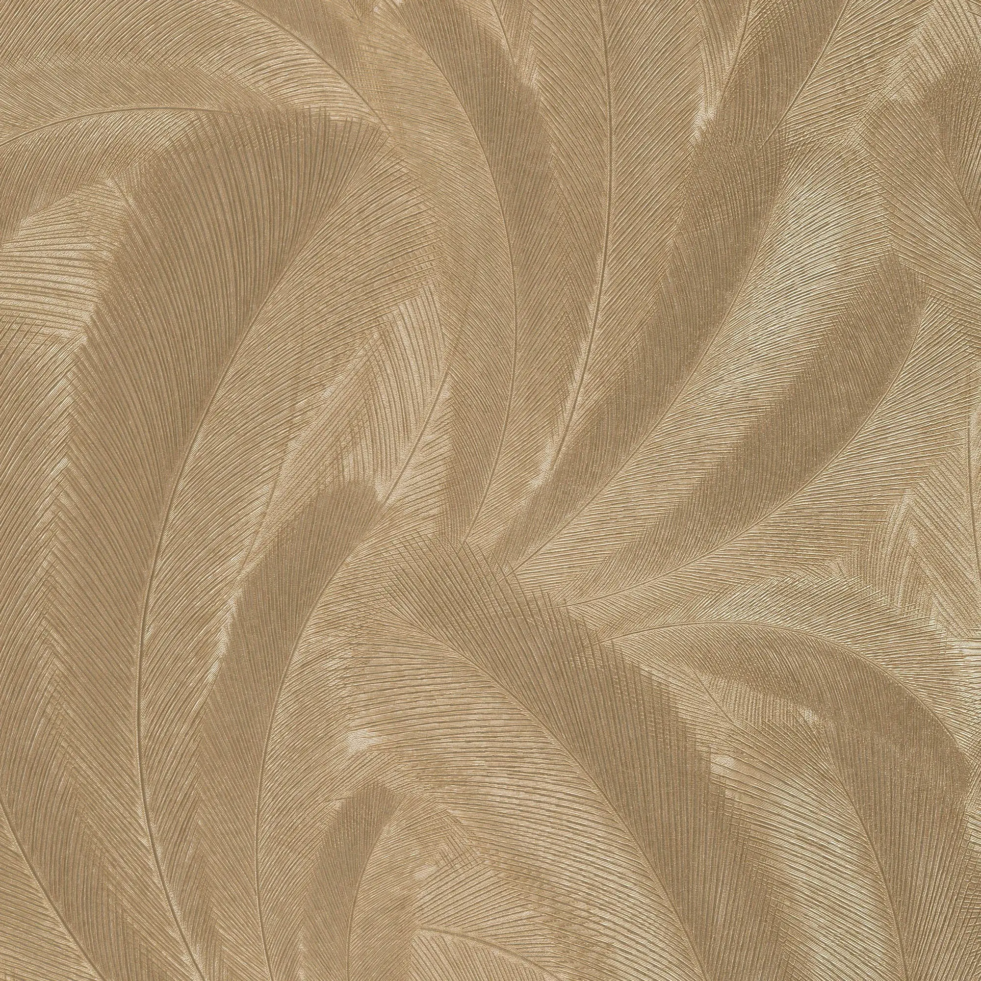 Textured Fern Wallpaper in Gold