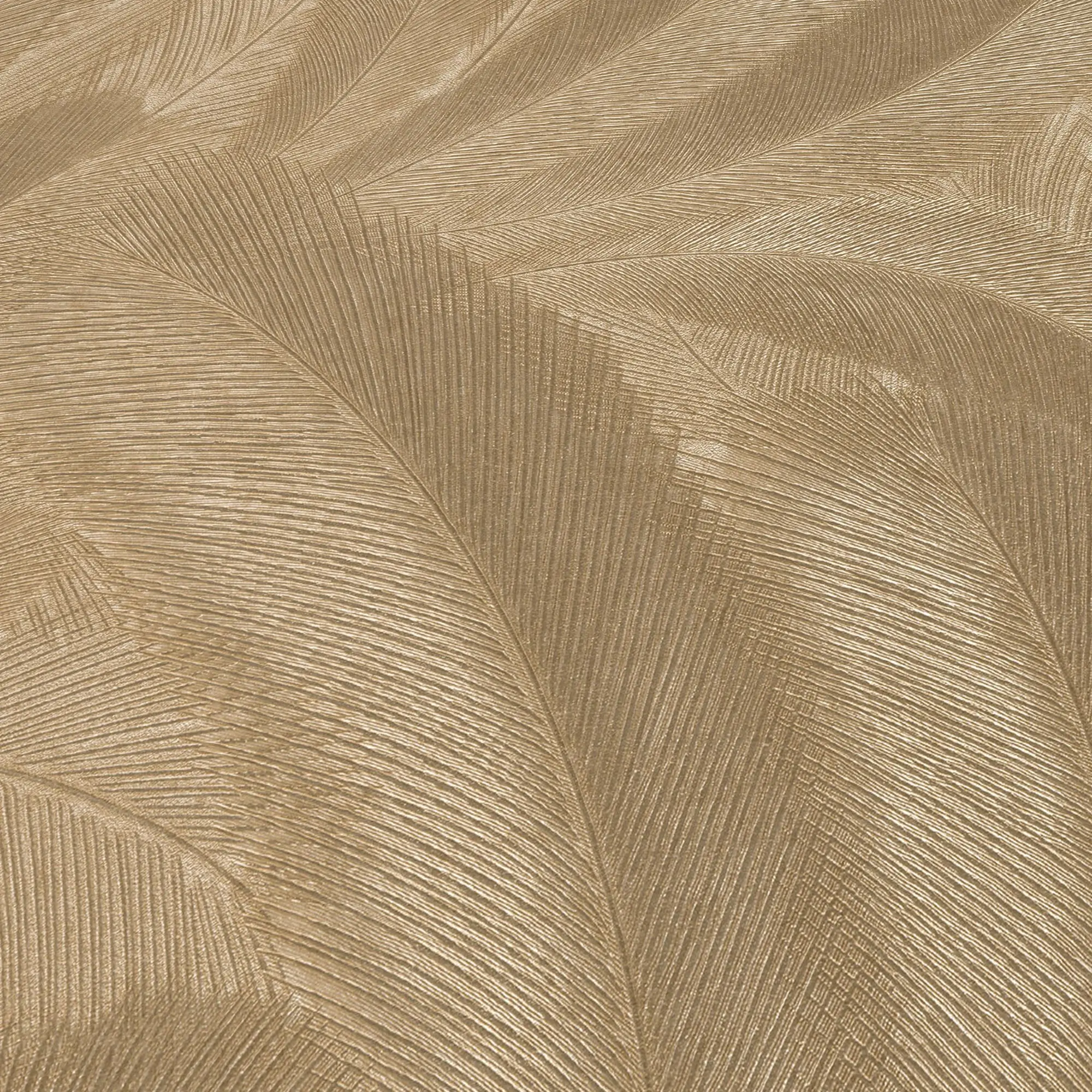 Textured Fern Wallpaper in Gold - Image 4