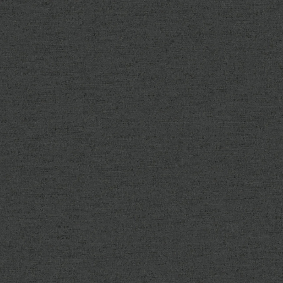 Textured Linen Effect Wallpaper in Black