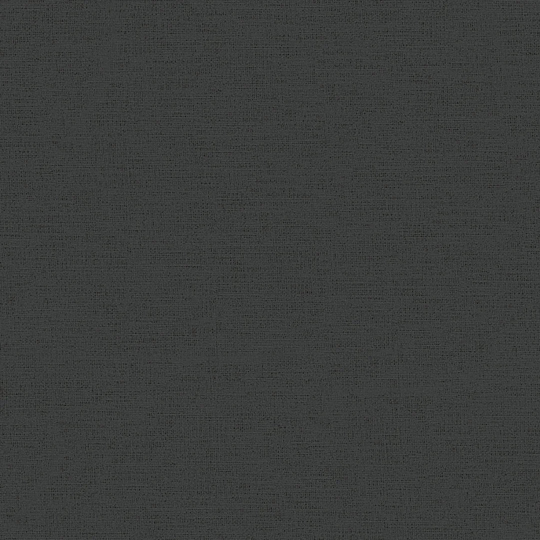 Textured Linen Effect Wallpaper in Black - Image 3