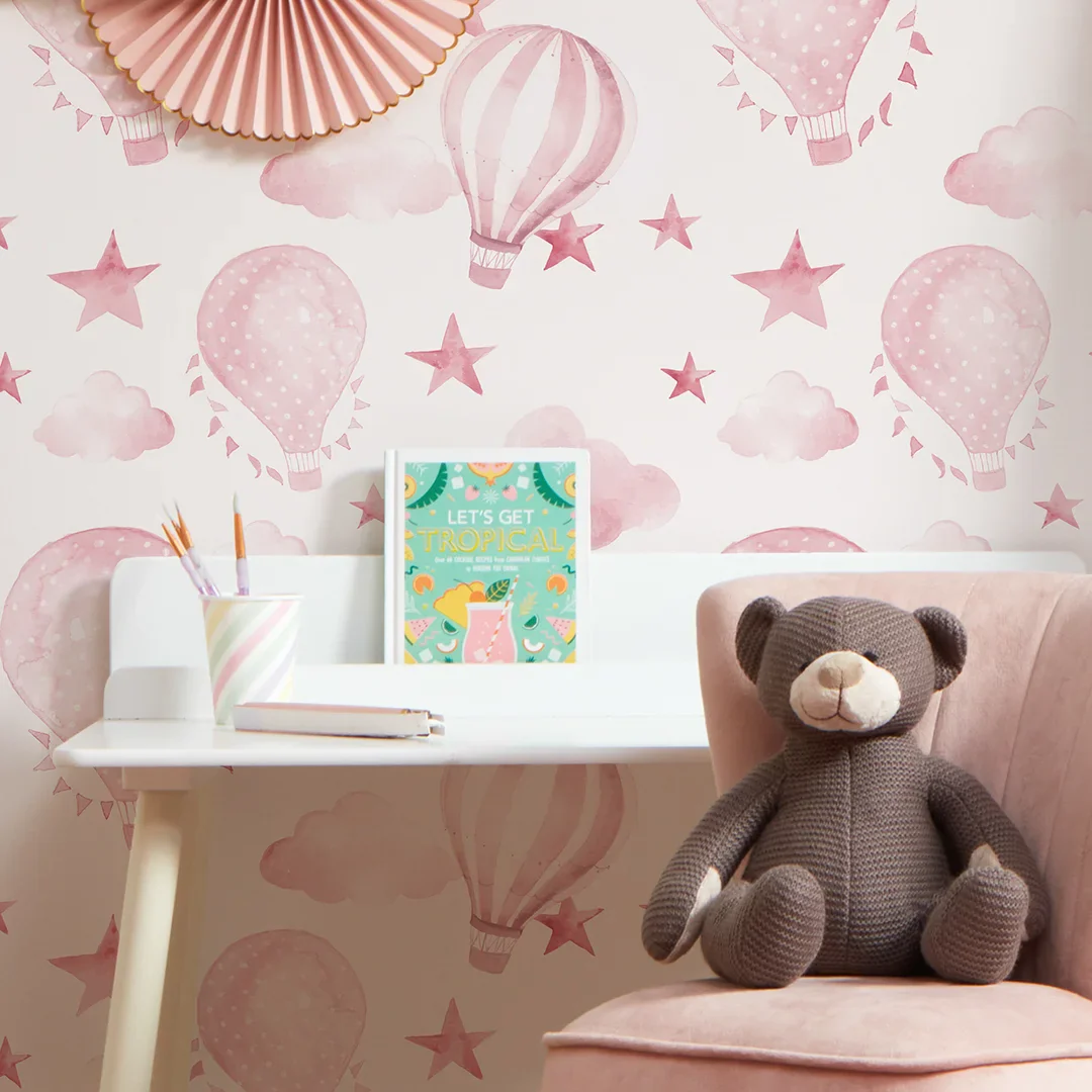 The Great Adventure Wallpaper in Pink and White - Image 3