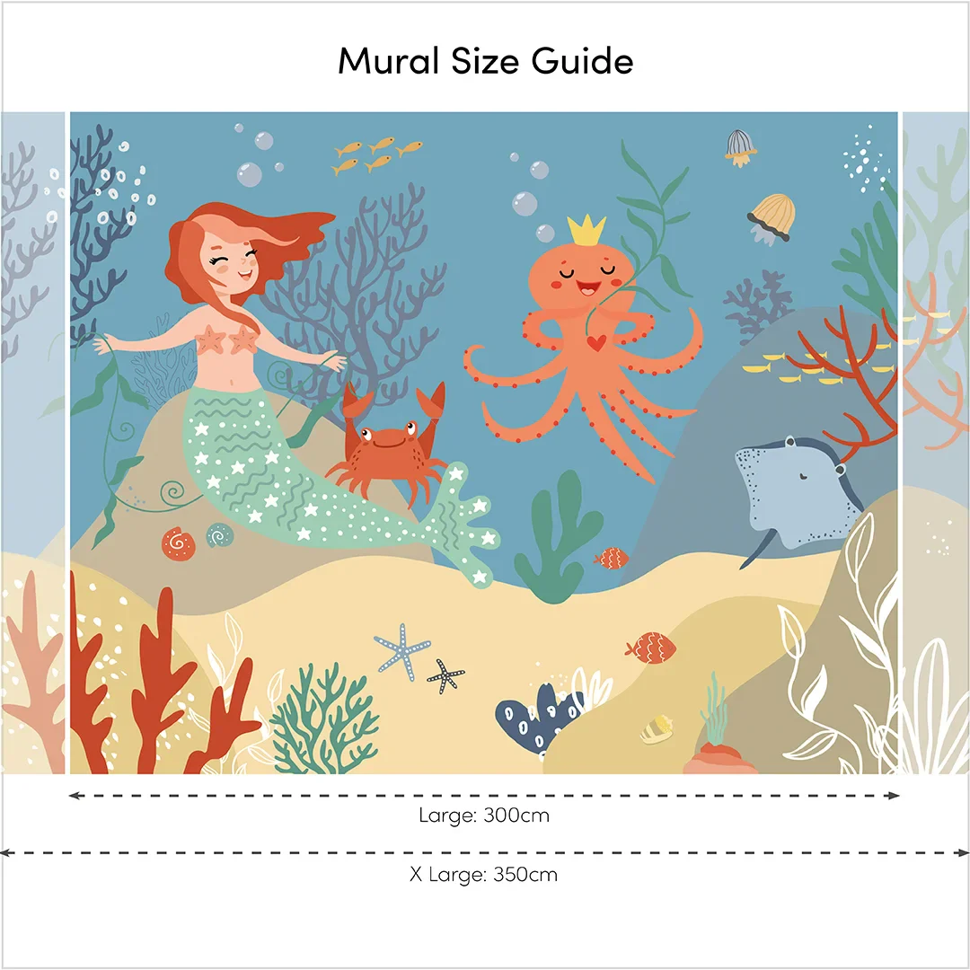 The Mermaid Princess Full Wall Mural in Multicoloured - Image 4
