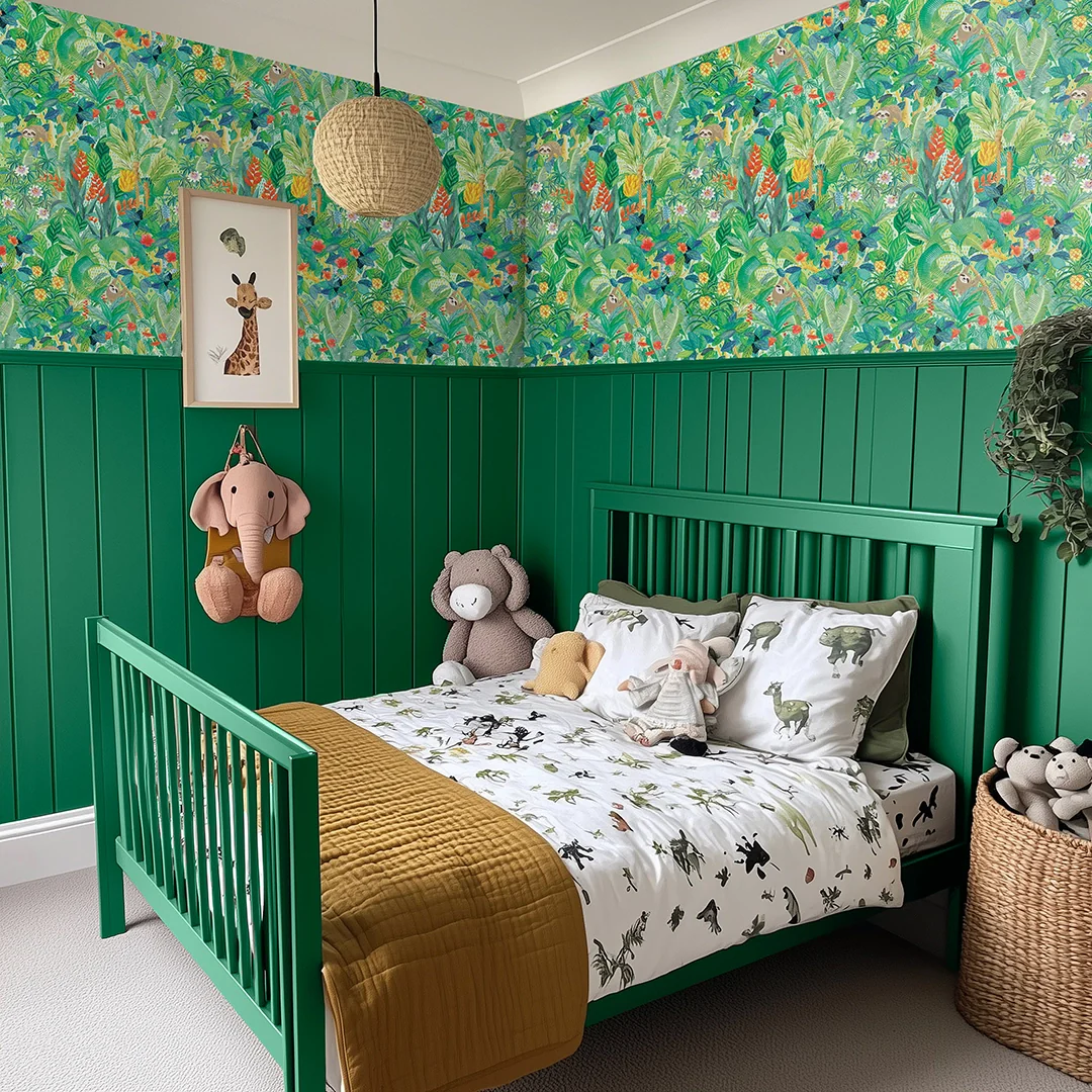 The Sloth and the Moth Wallpaper in Green - Image 3