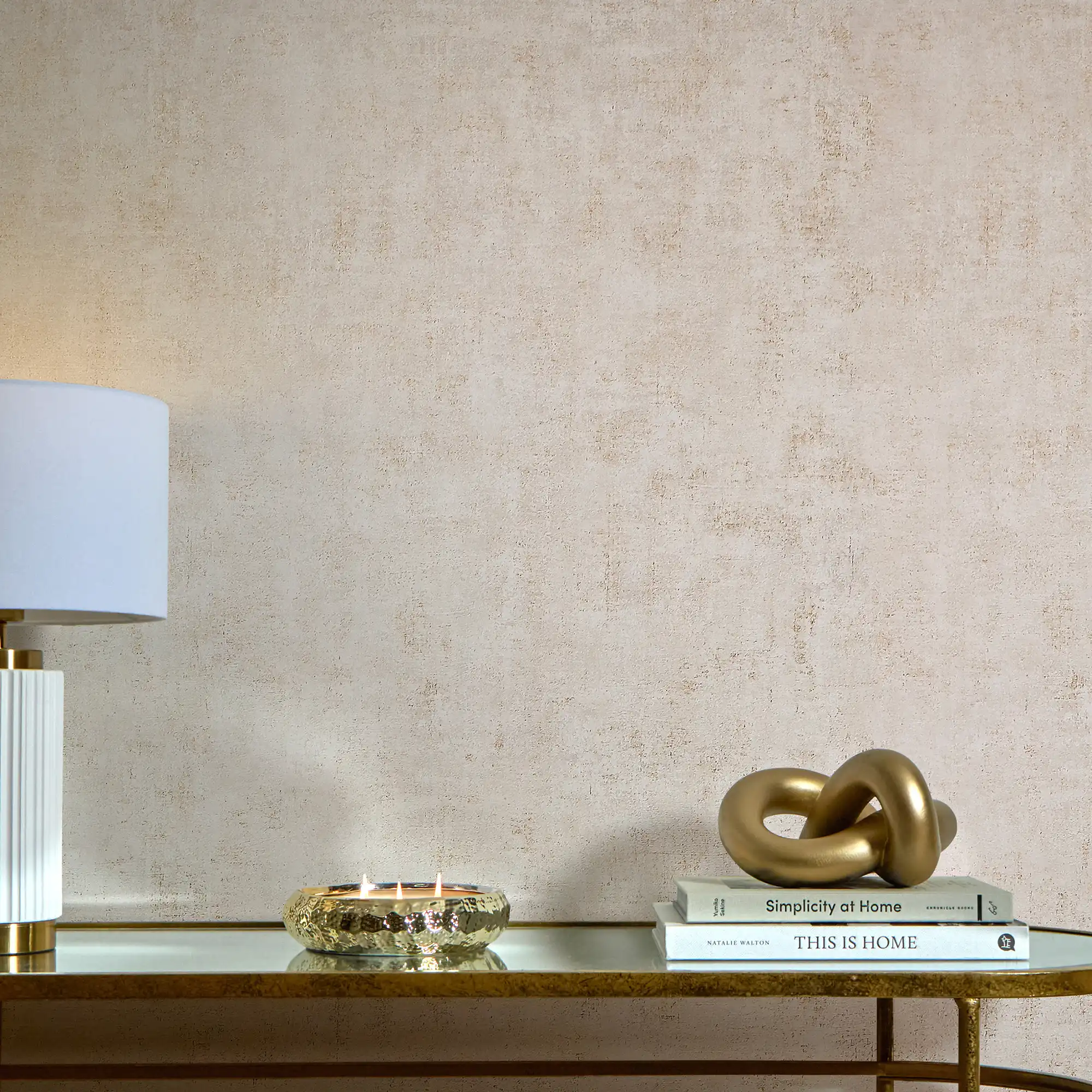 Torino Wallpaper in Gold with Gold Metallic - Image 2
