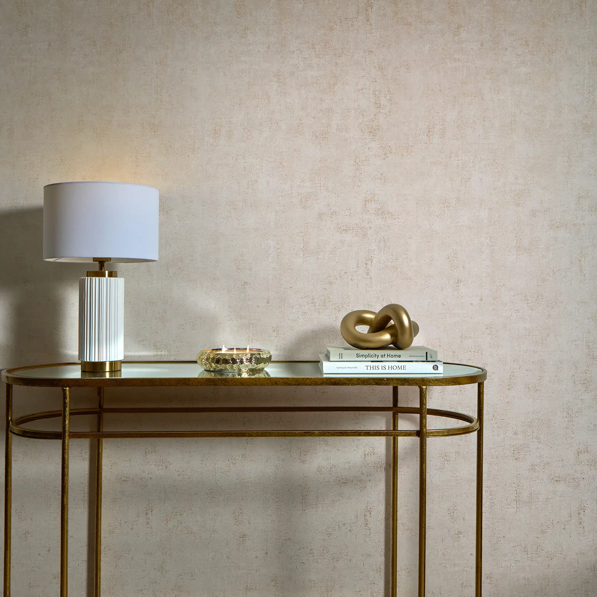 Torino Wallpaper in Gold with Gold Metallic - Image 3
