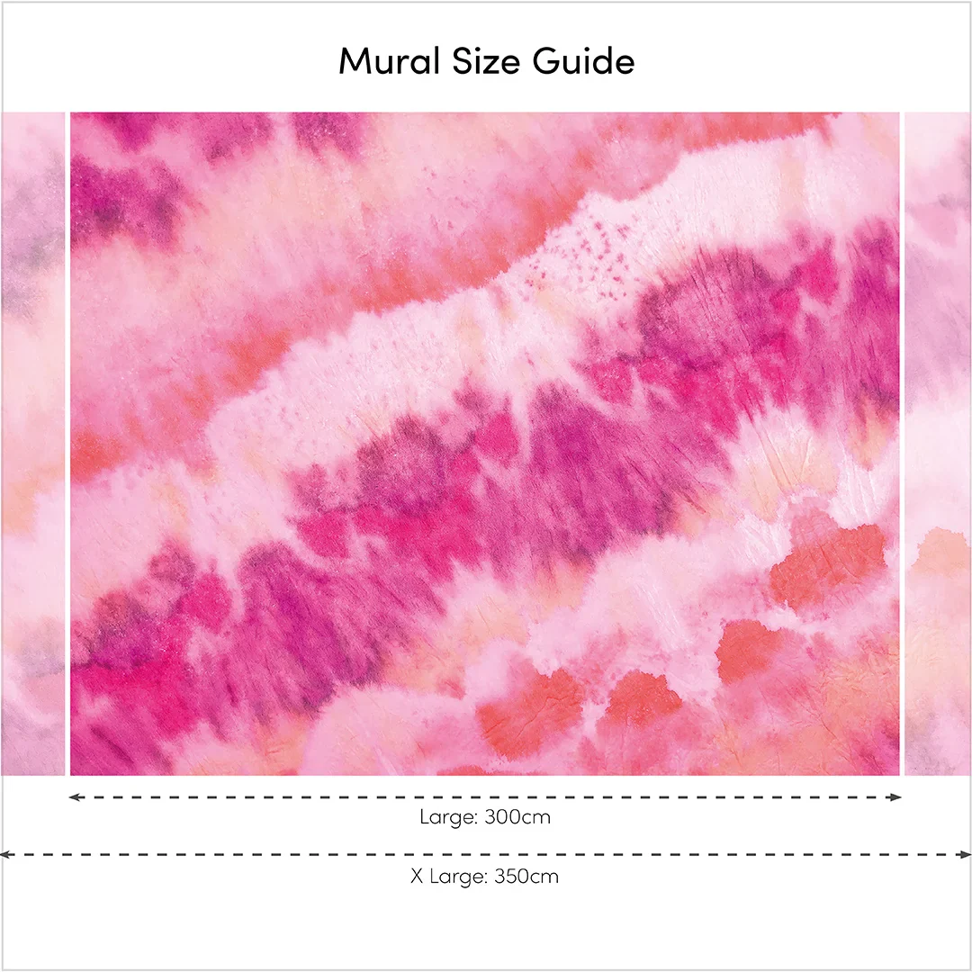 Totally Tie Dye Full Wall Mural in Bright Pinks - Image 4