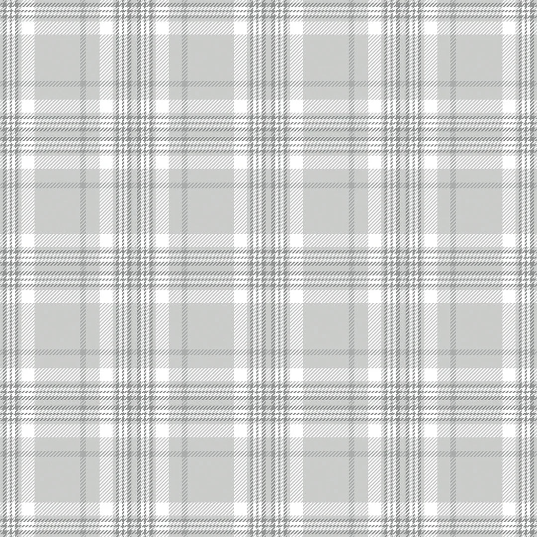 Traditional Check Wallpaper in Grey