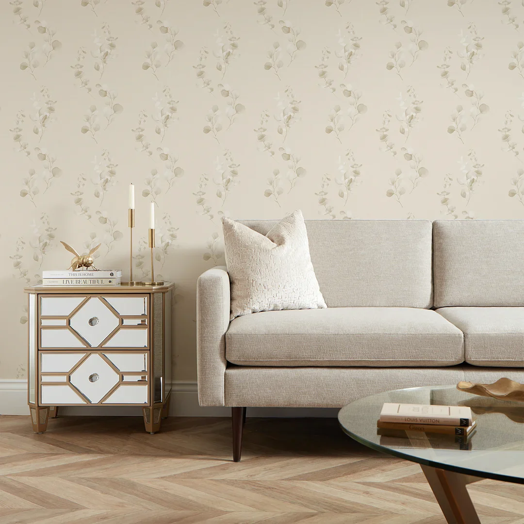 Trailing Eucalyptus Wallpaper in Sandstone - Image 2