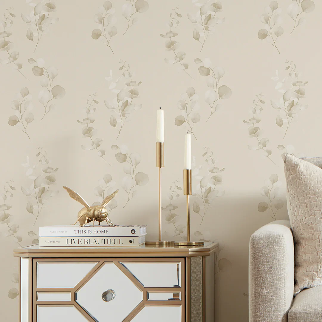 Trailing Eucalyptus Wallpaper in Sandstone - Image 3