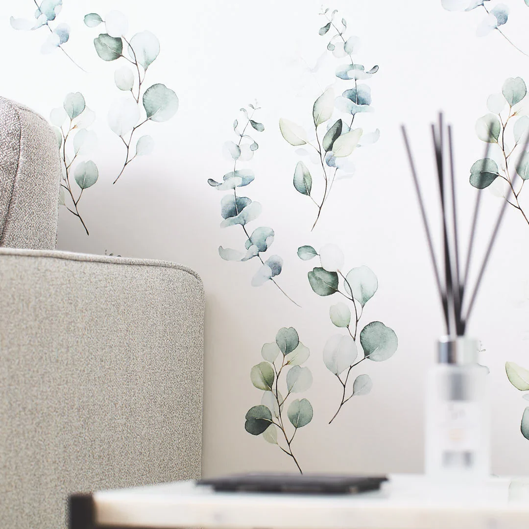Trailing Eucalyptus Wallpaper in Soft Greens - Image 3
