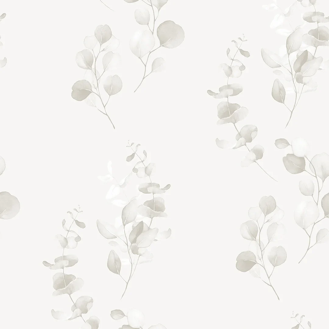 Trailing Eucalyptus Wallpaper in Soft Greys