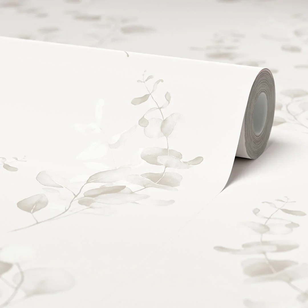 Trailing Eucalyptus Wallpaper in Soft Greys - Image 4