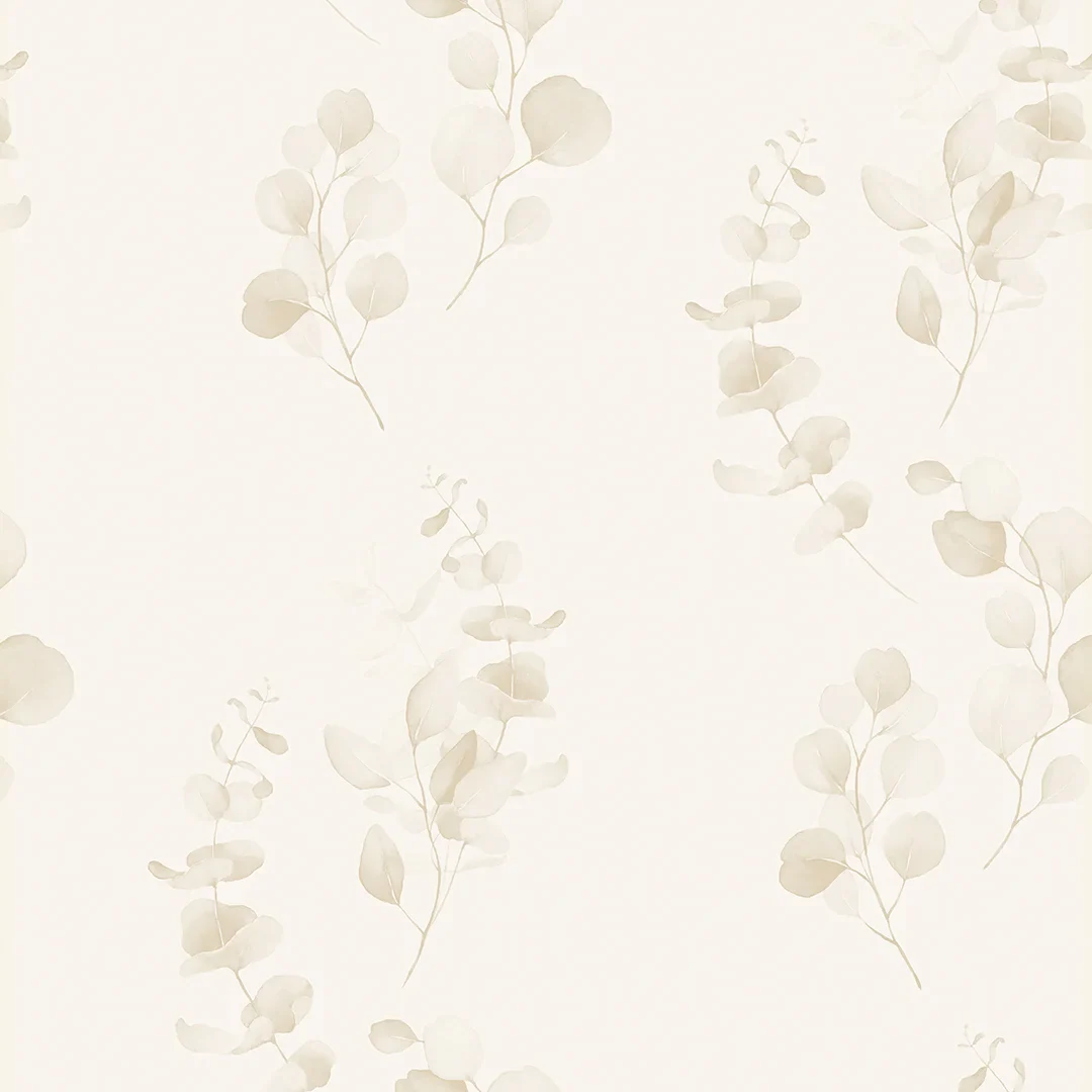 Trailing Eucalyptus Wallpaper in Warm Neutrals