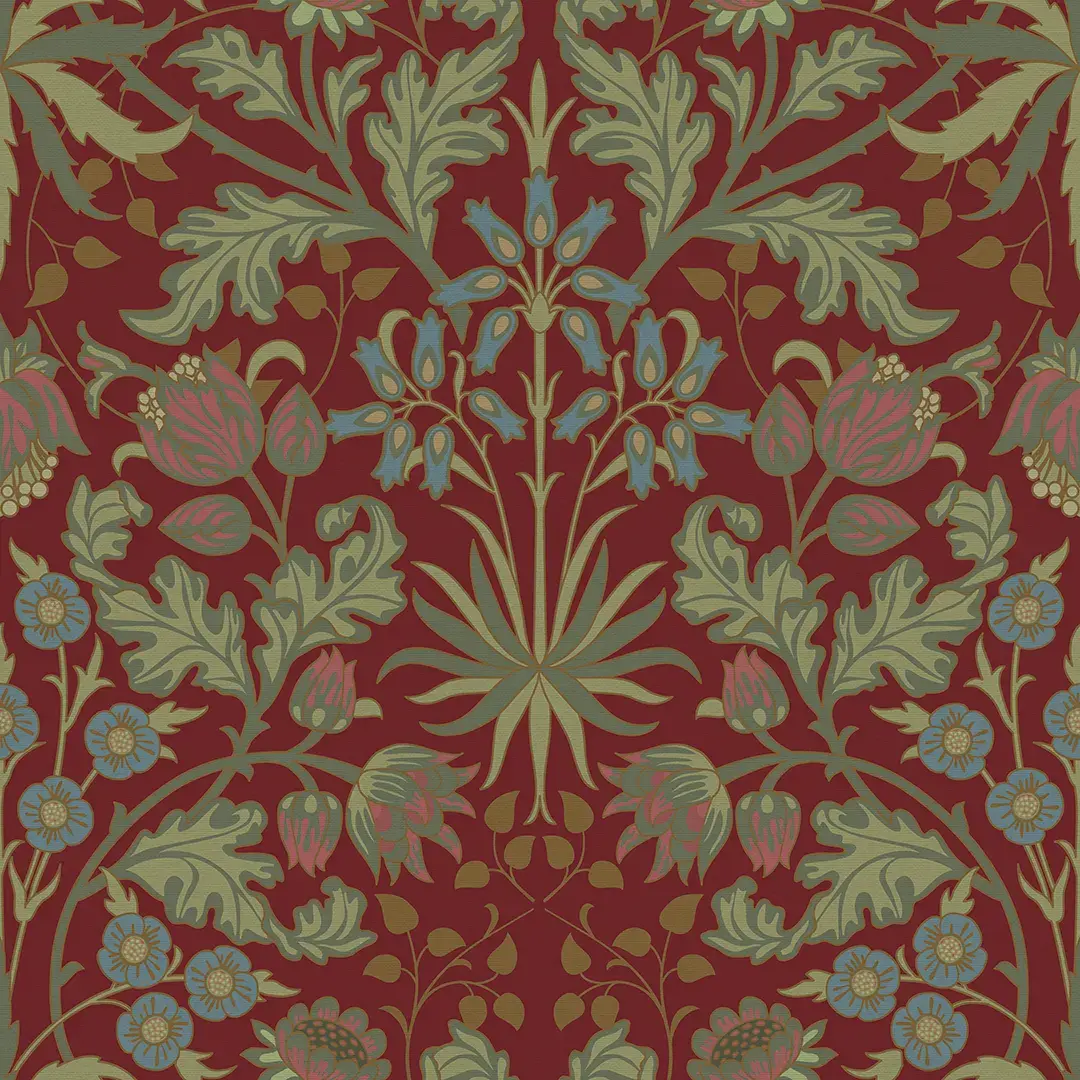 Tulip Trellis Wallpaper in Burgundy