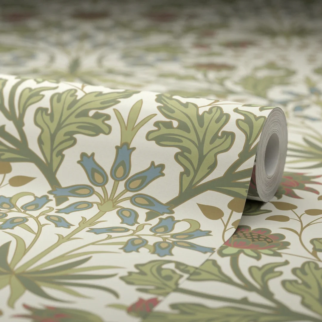 Tulip Trellis Wallpaper in Cream - Image 4