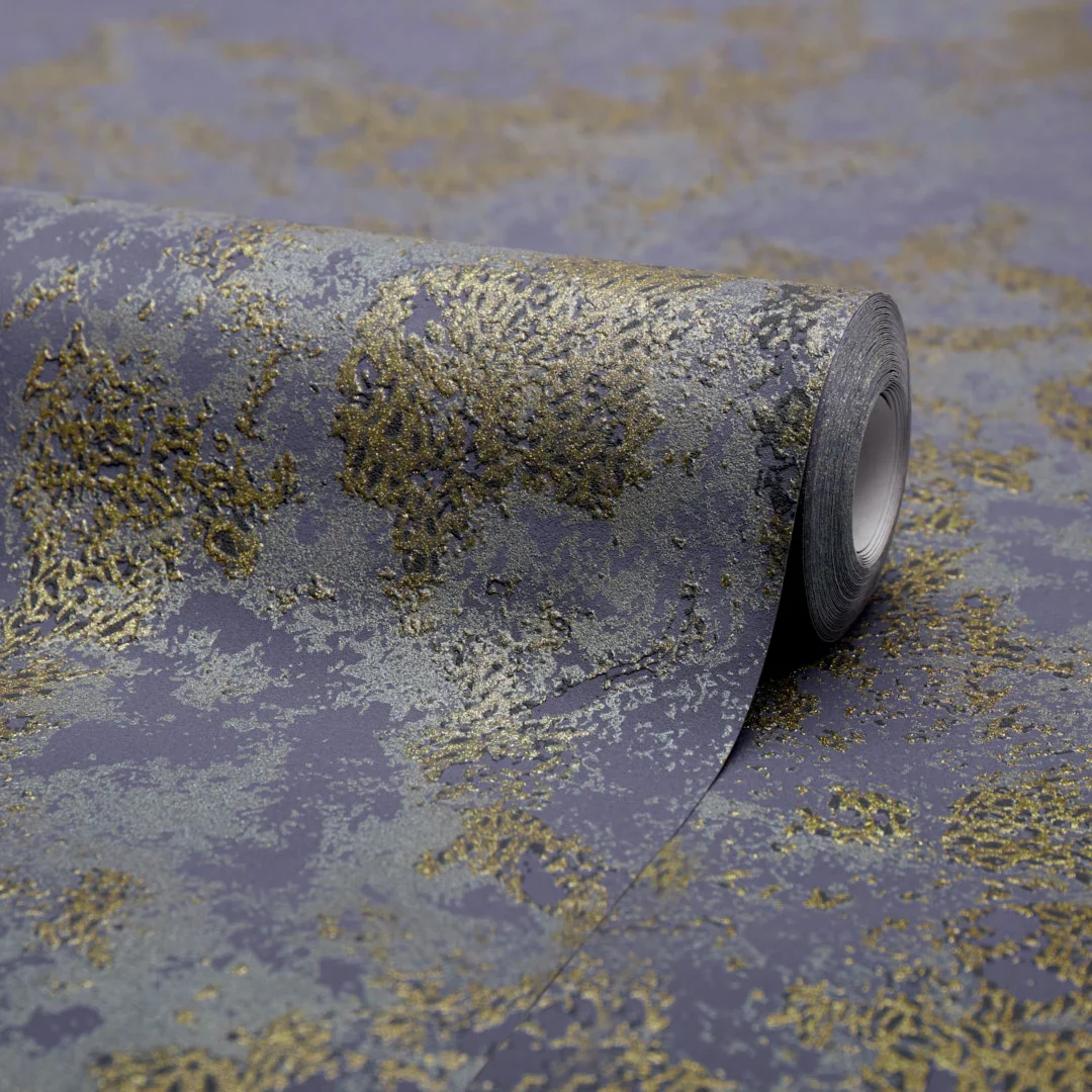 Turin Industrial Wallpaper in Navy and Gold - Image 4