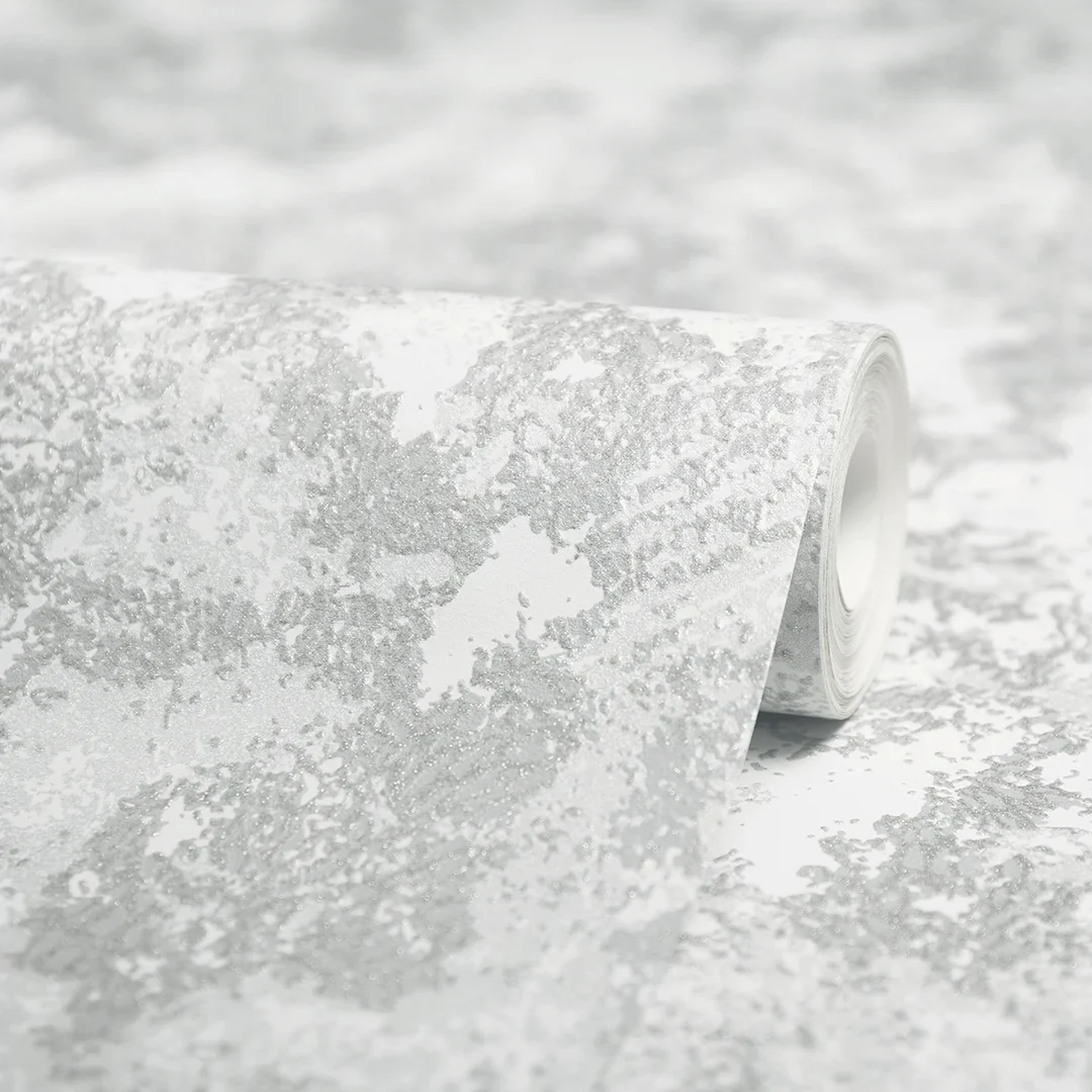 Turin Industrial Wallpaper Soft Grey and Silver - Image 4