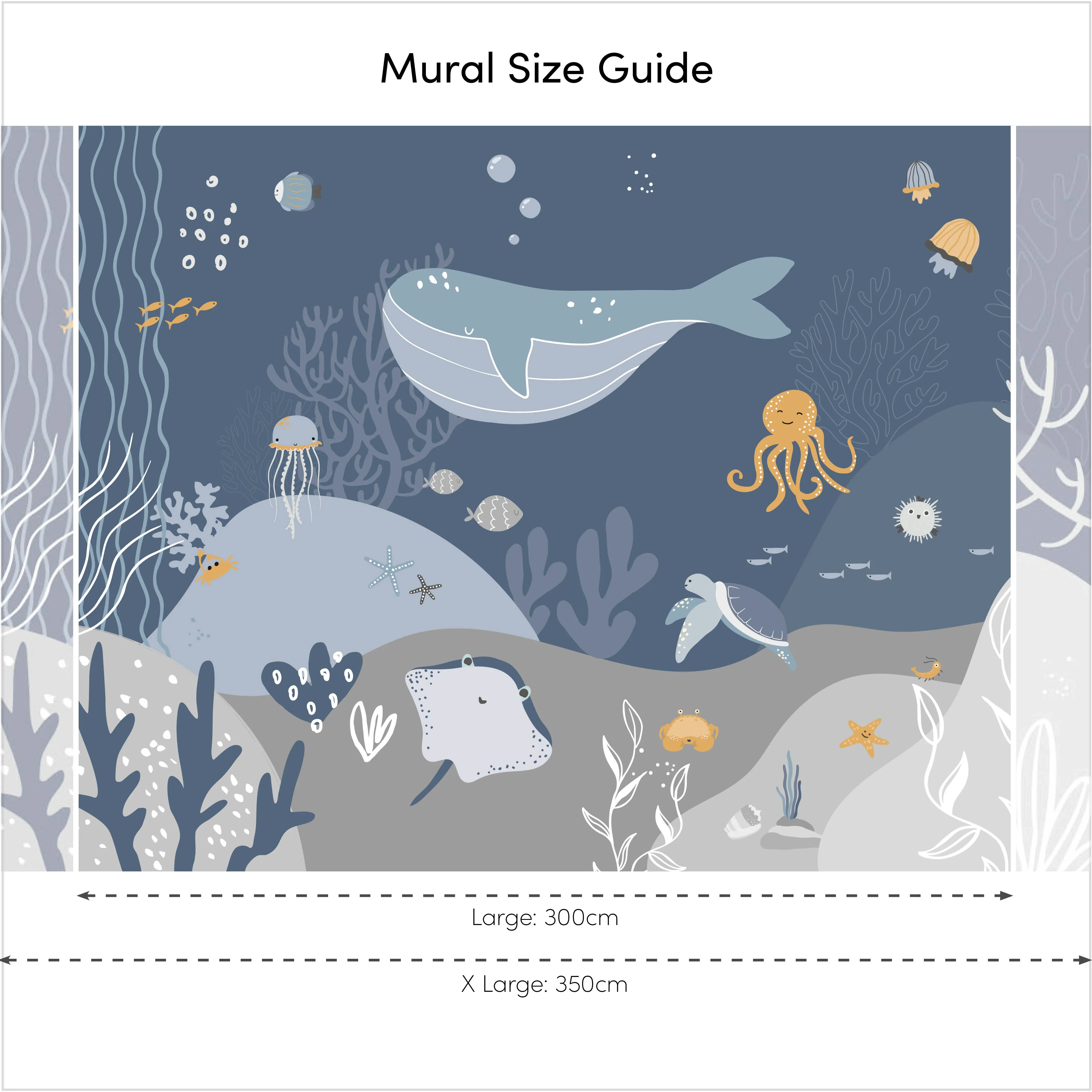Under The Sea Full Wall Mural in Deep Blue - Image 4