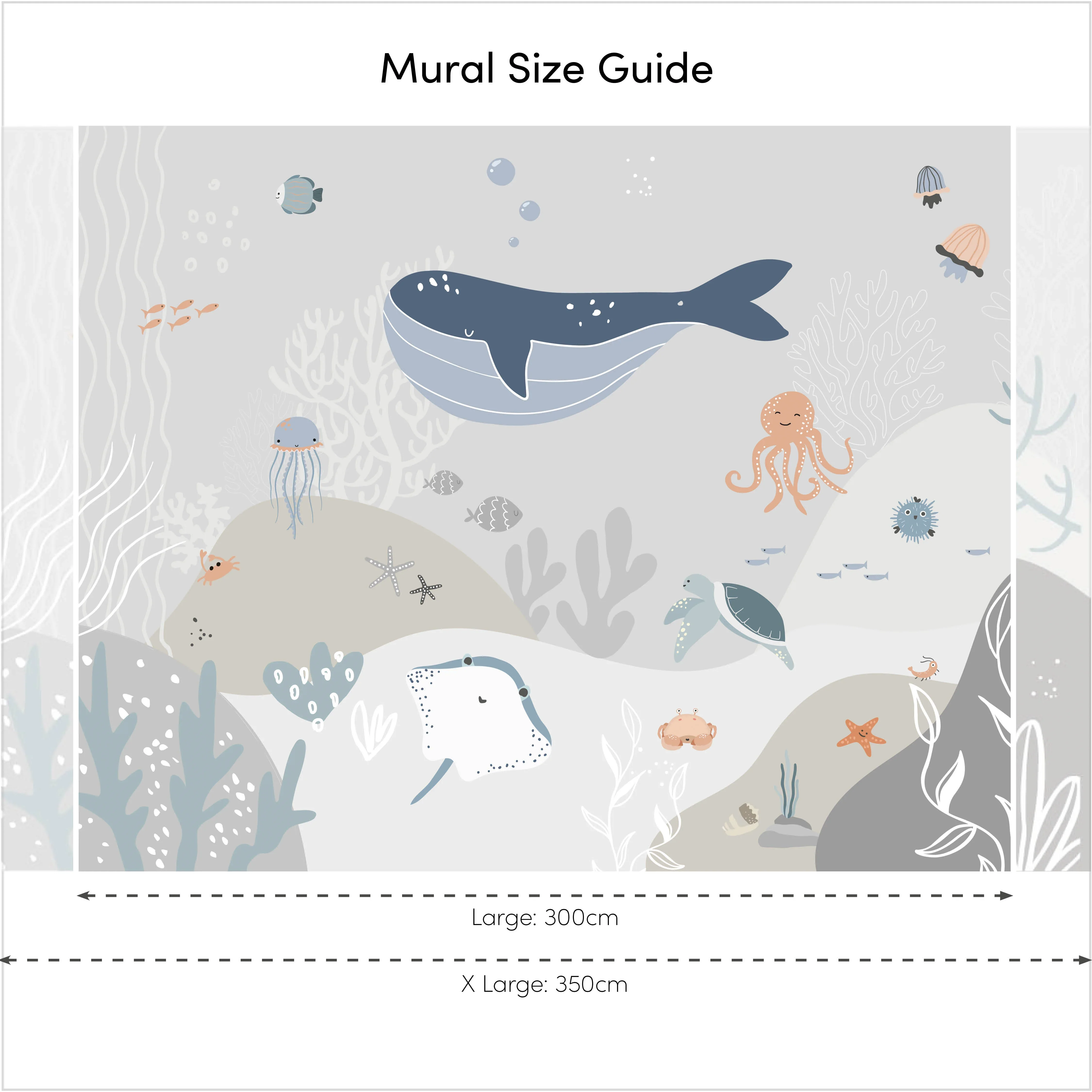 Under The Sea Full Wall Mural in Neutrals - Image 4