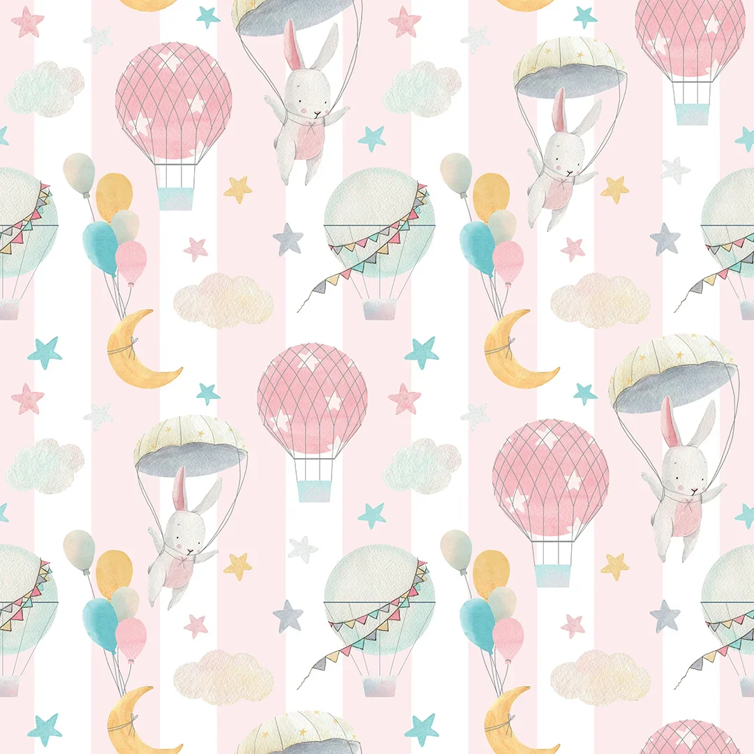 Up and Up and Away Wallpaper in Soft Pastels