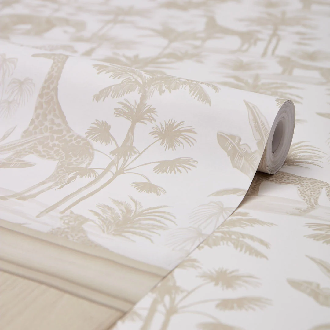 Vintage Explorer Panel Wallpaper in Neutral with Neutral Panel - Image 2