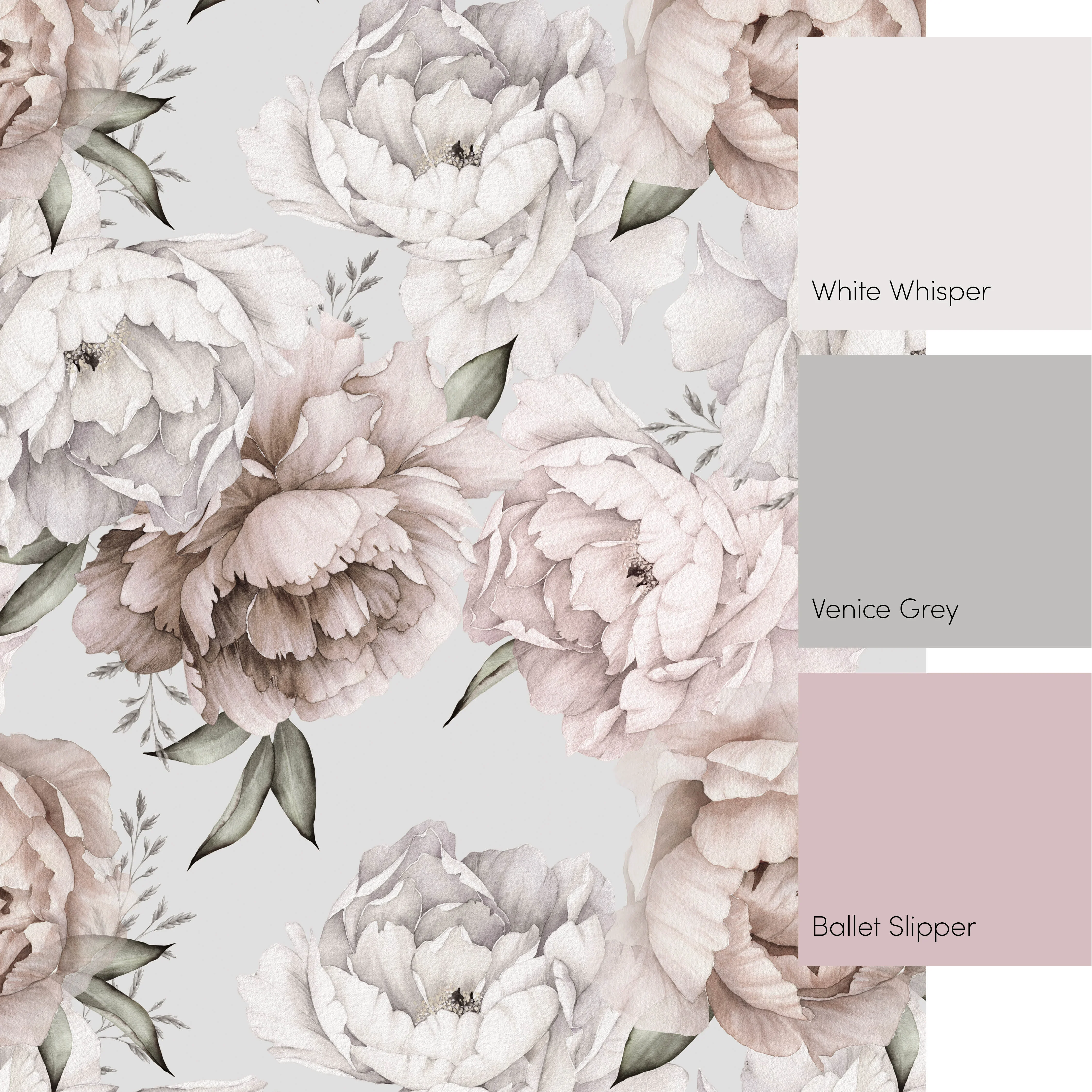 Vintage Peony Full Wall Mural in Blush - Image 3