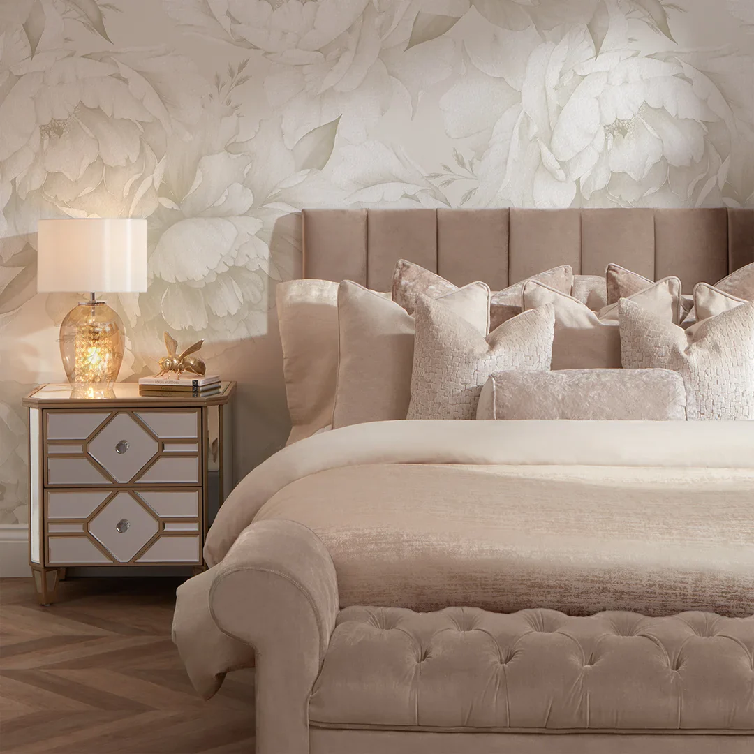 Vintage Peony Full Wall Mural in Cool Neutrals - Image 2
