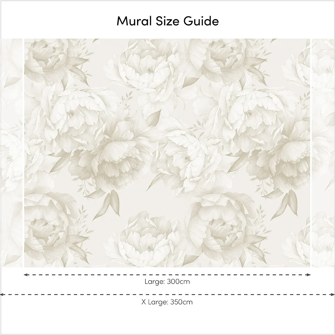 Vintage Peony Full Wall Mural in Cool Neutrals - Image 4