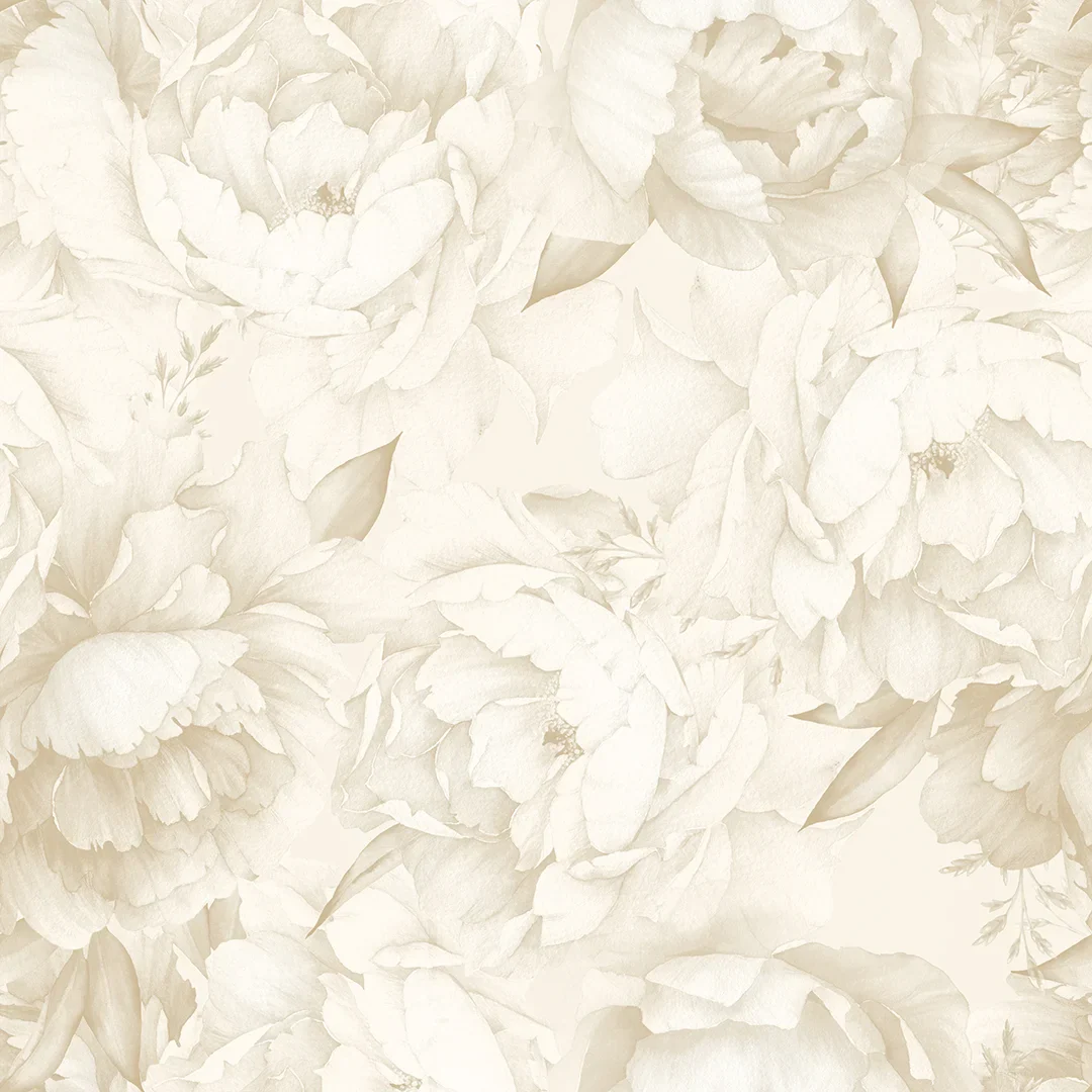 Vintage Peony Wallpaper in Warm Neutrals