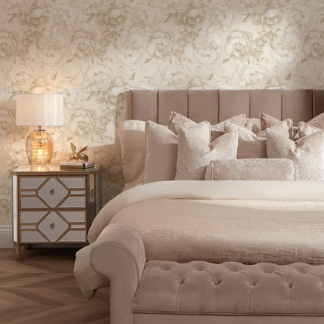 Vintage Peony Wallpaper in Warm Neutrals - Image 2