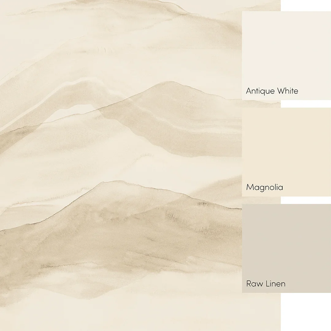 Watercolour Mountains Full Wall Mural in Natural Lime Wash - Image 3