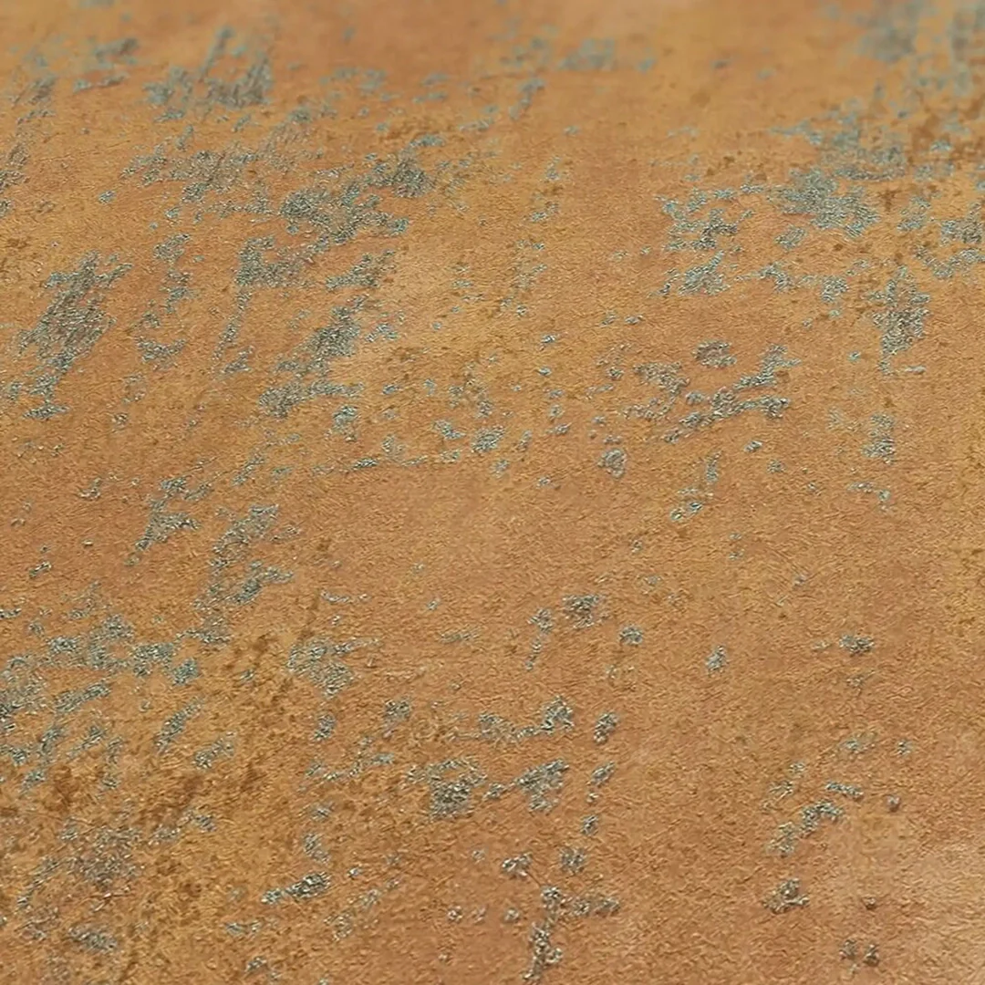 Weathered Metal Wallpaper in Rust