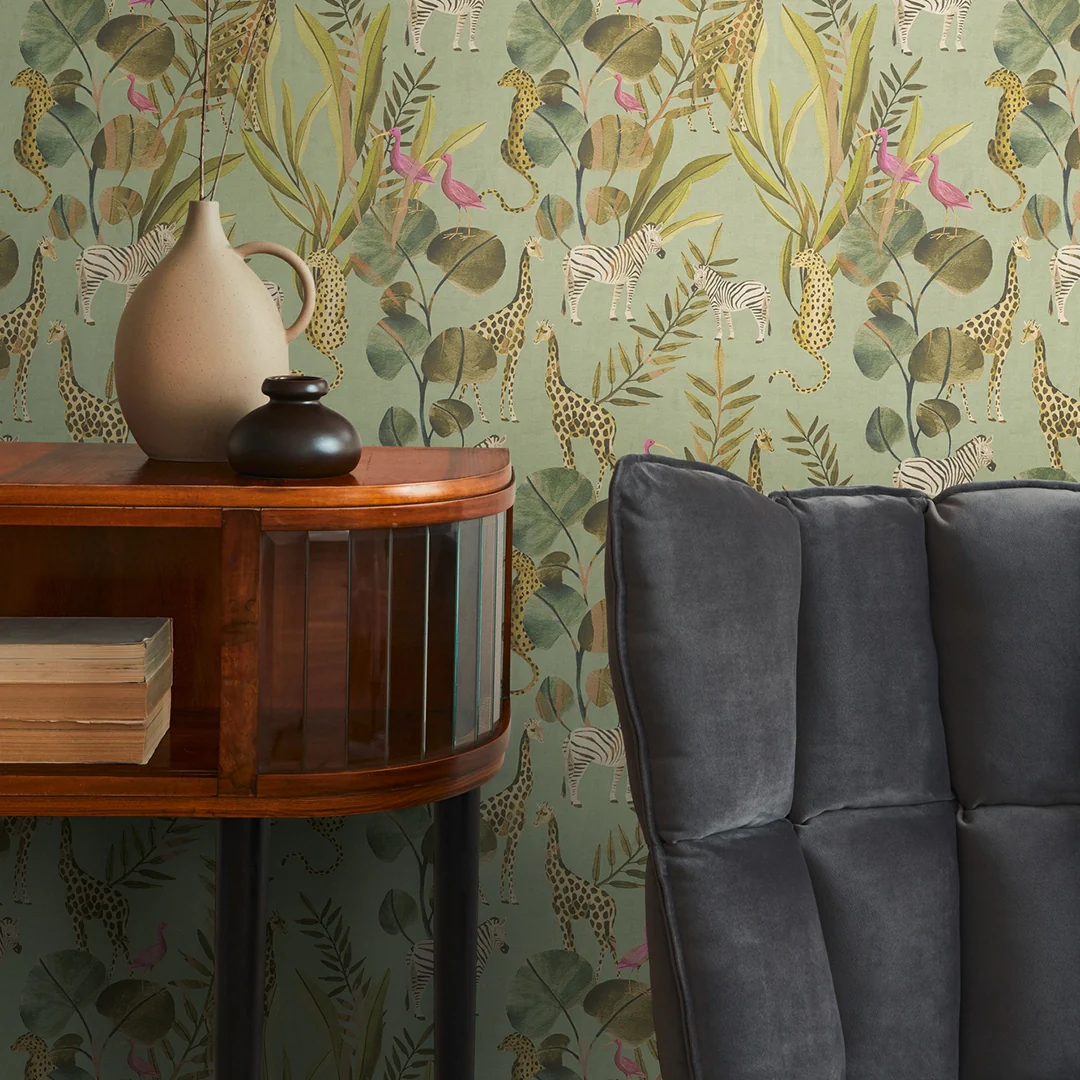 Wild Haven Wallpaper in Green - Image 2
