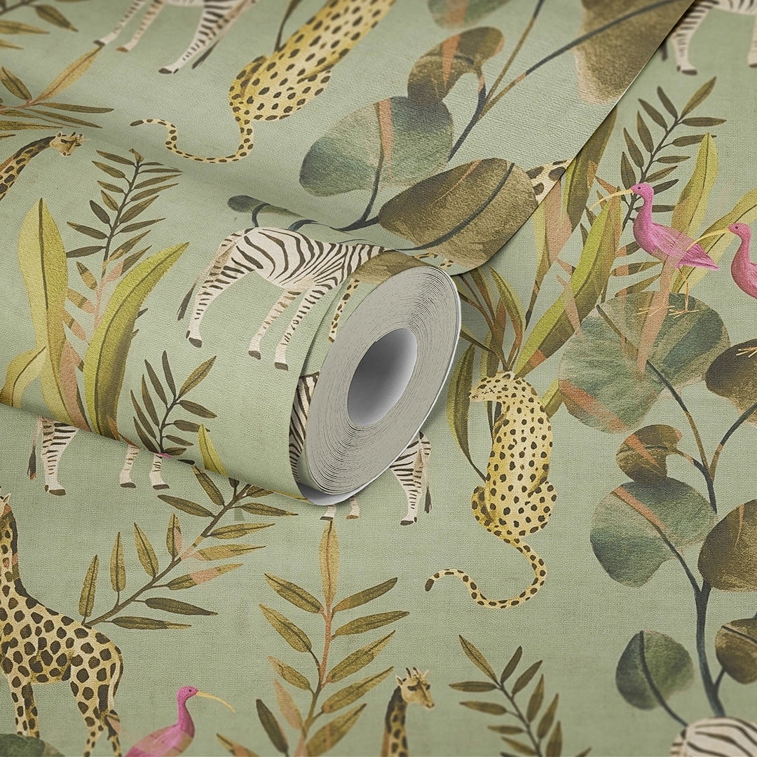 Wild Haven Wallpaper in Green - Image 3