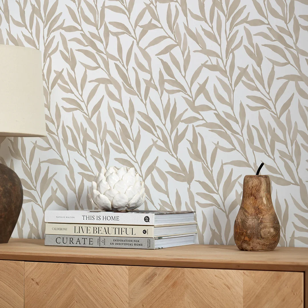 Willow Leaf Wallpaper in Natural - Image 3