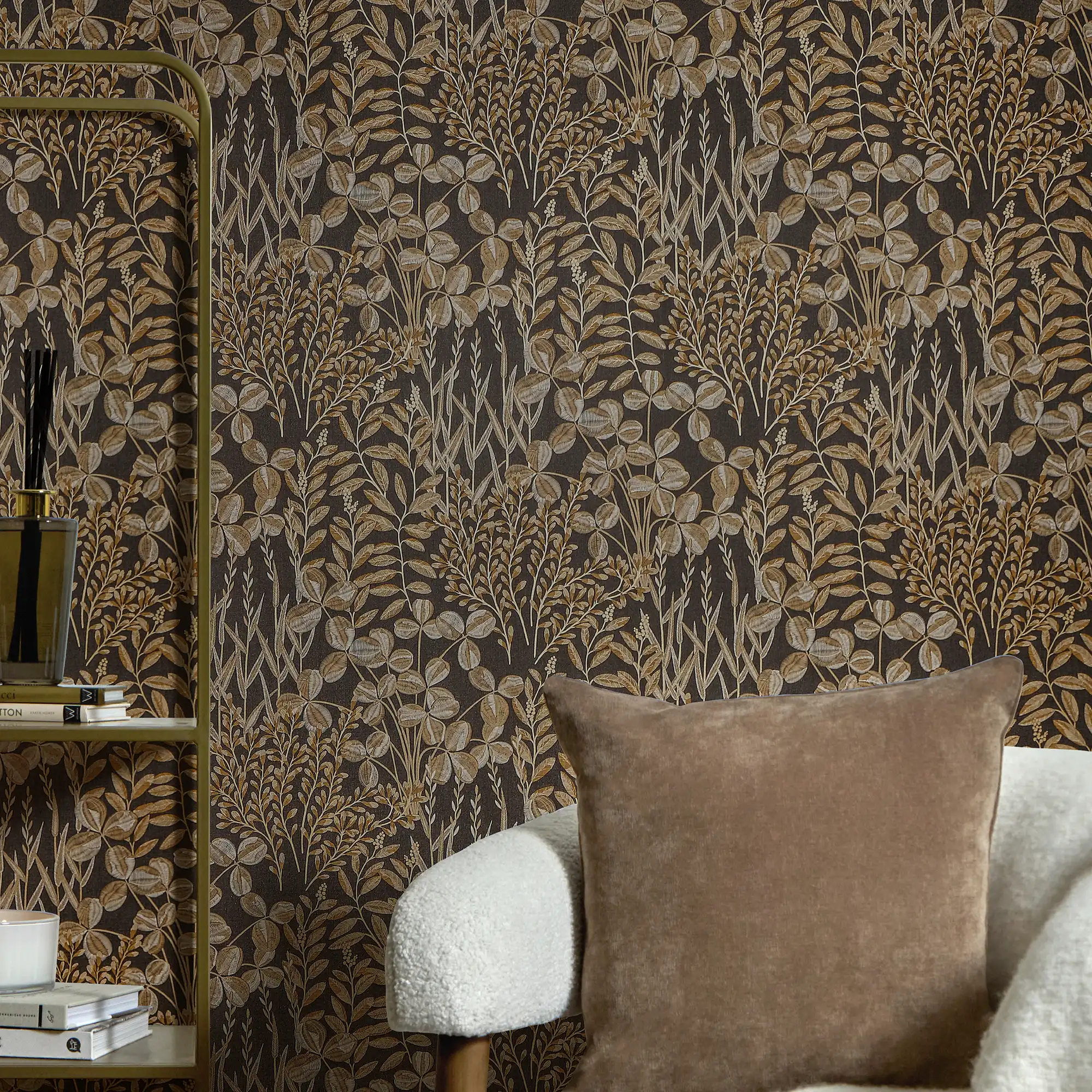 Woodland Meadow Wallpaper in Graphite - Image 2