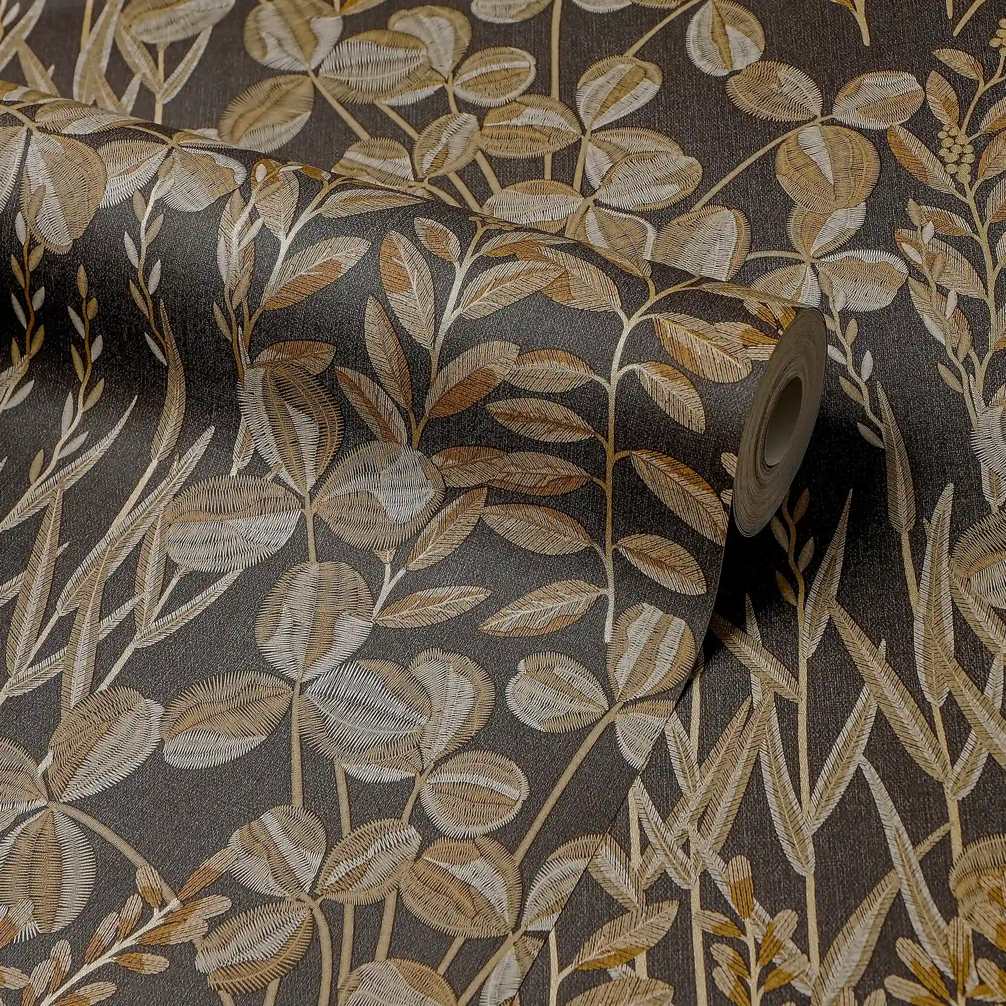 Woodland Meadow Wallpaper in Graphite - Image 4