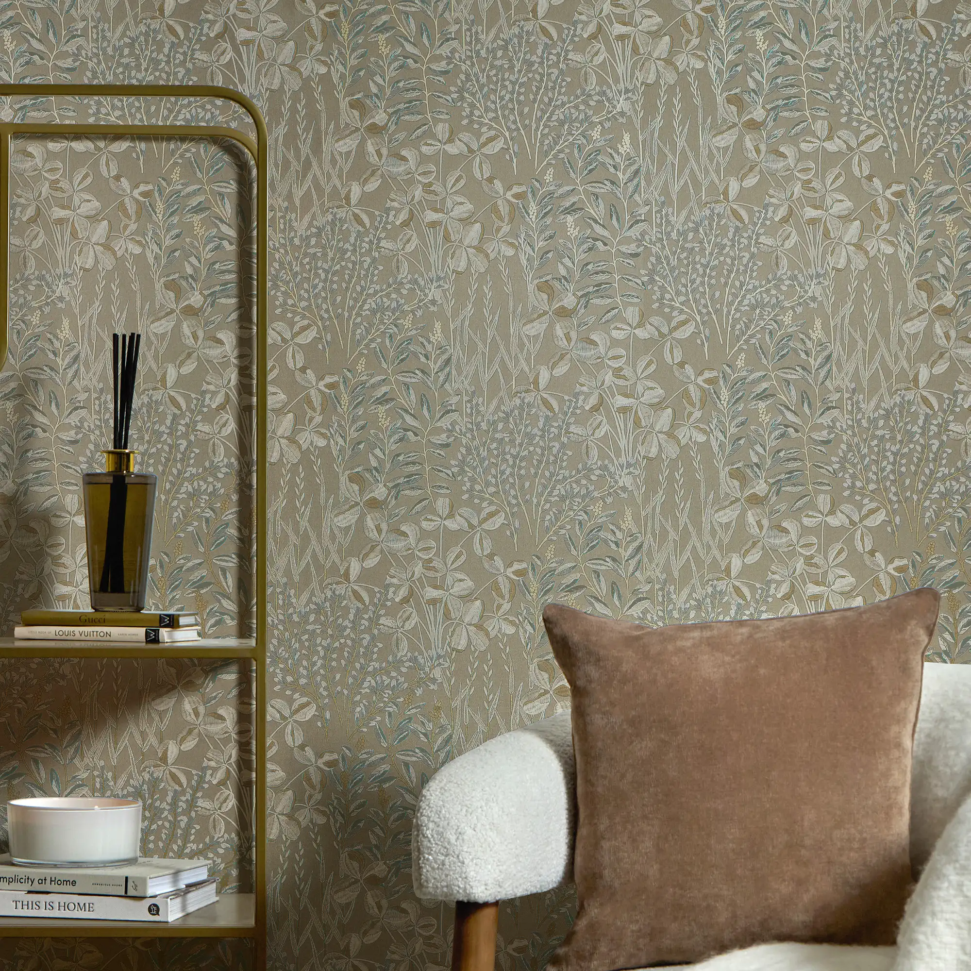 Woodland Meadow Wallpaper in Sage - Image 2