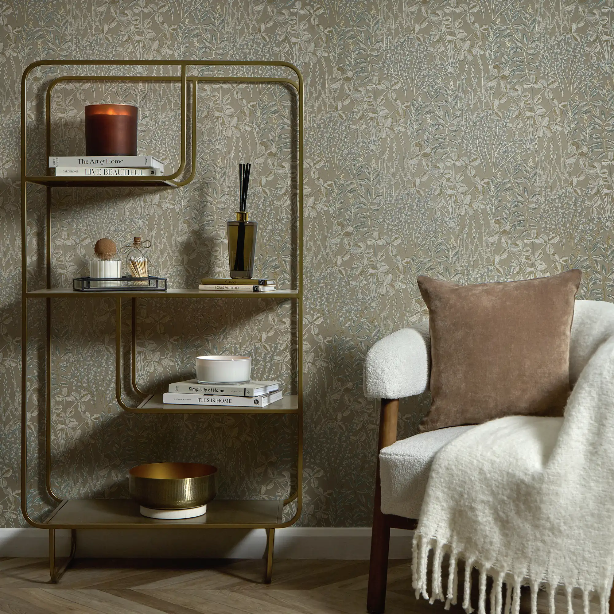 Woodland Meadow Wallpaper in Sage - Image 3