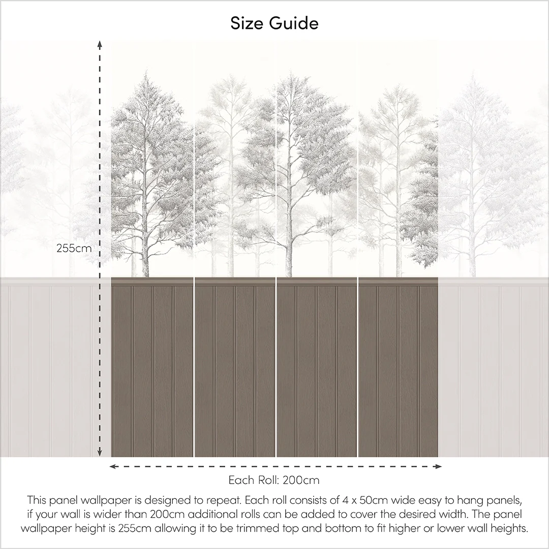 Woodland Whisper Panel Wallpaper in Mocha - Image 5