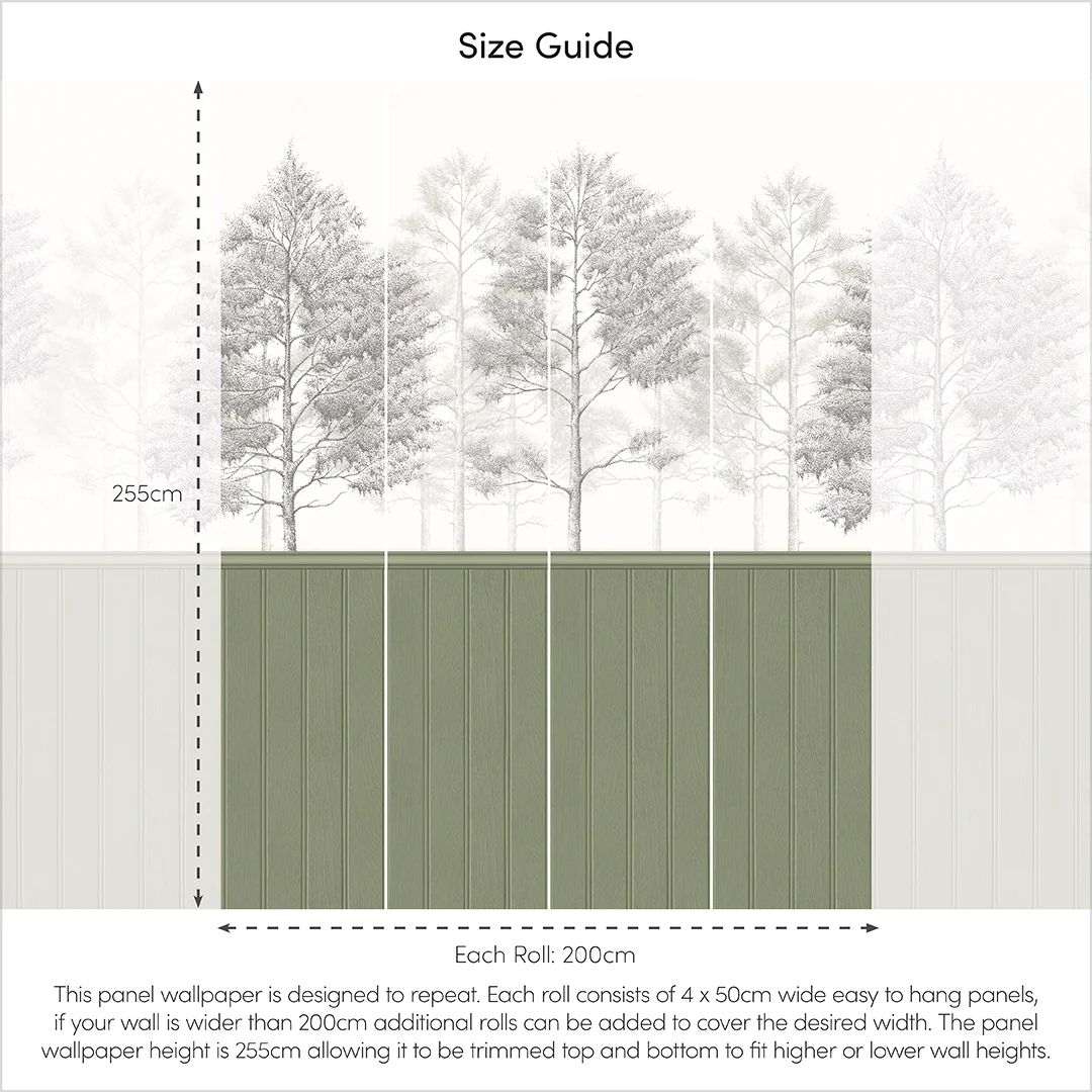 Woodland Whisper Panel Wallpaper in Sage Green - Image 5