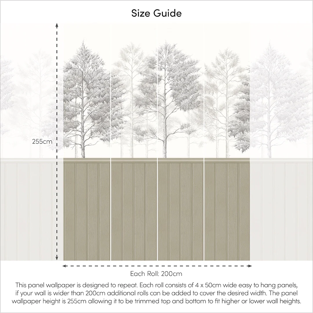 Woodland Whisper Panel Wallpaper in Taupe - Image 5