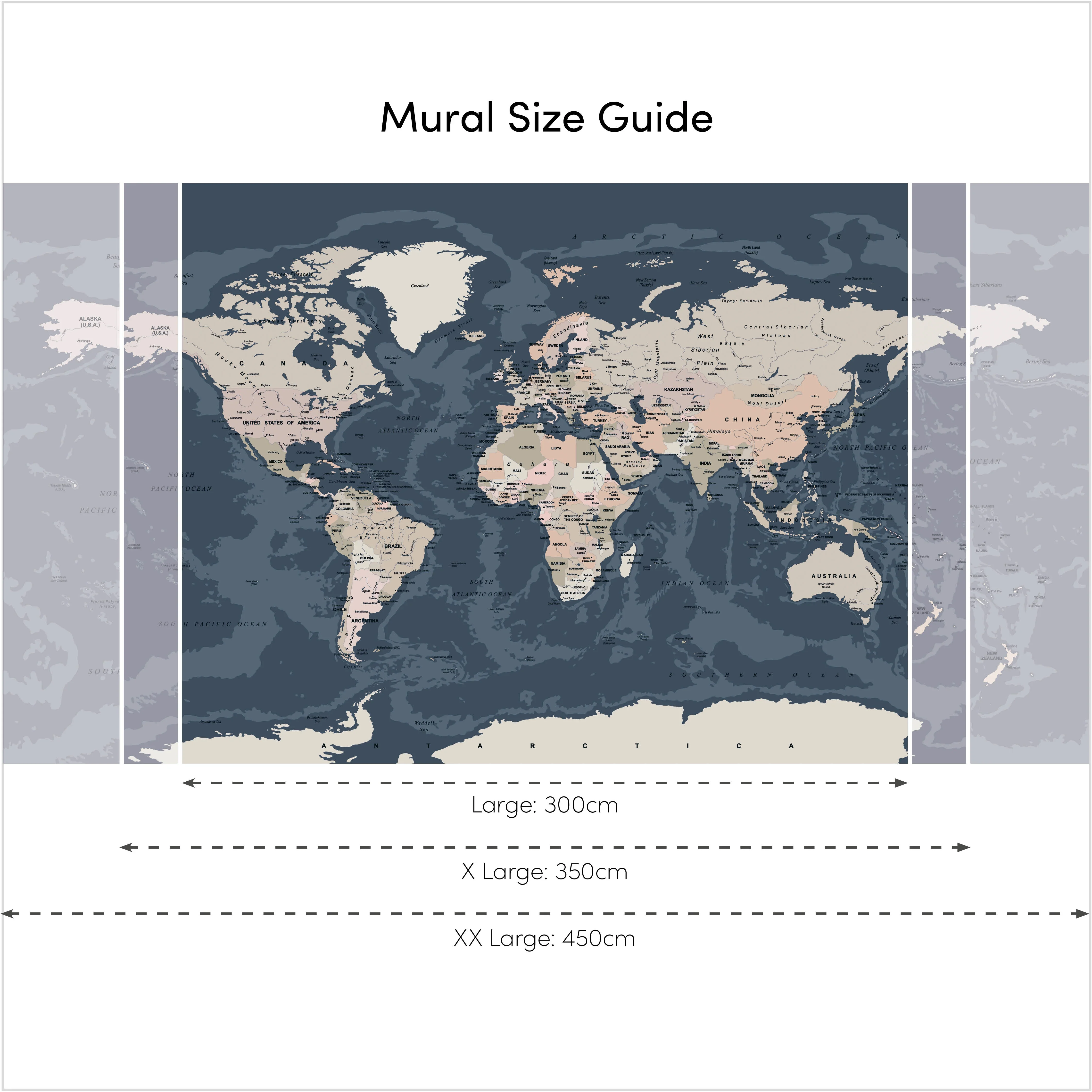 World Map Full Wall Mural in Dark - Image 4