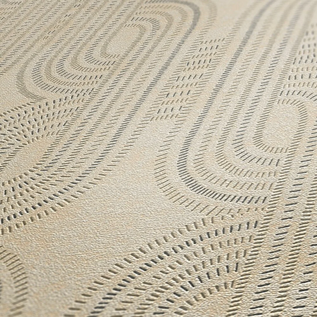 Woven Deco Wallpaper in Beige - Image 3